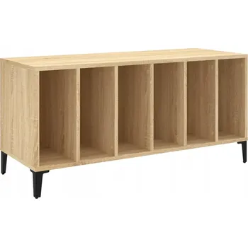 Komoda Skříňka na vinylové desky s kovovými nožičkami, dub sonoma, 100x38x48 cm