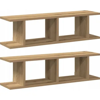 police Nástěnná police multifunkční, dřevotřísková deska, dub artisan, 75x18x2