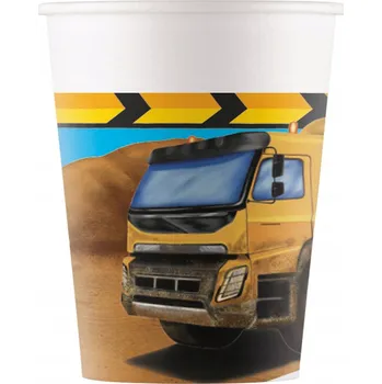 Jednorázové nádobí Papírový kelímek Procos, barevný motiv stavby, 200 ml, 8 ks