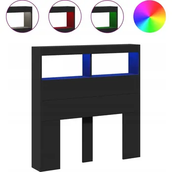 Klasické Čelo s RGB LED, Dřevotříska, Černé, 100x17x102 cm