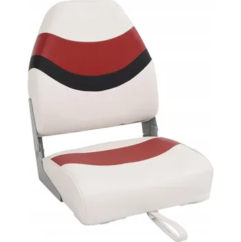 Skládací lodní křeslo, hliníkové, voděodolné, bílo-černo-červené,