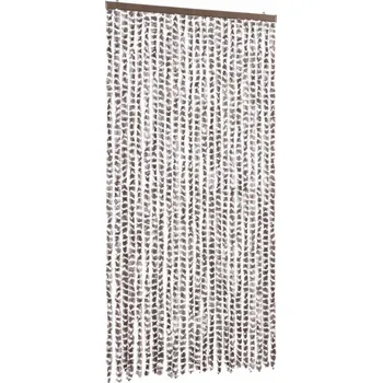 Síť proti hmyzu Závěs proti hmyzu šenilkový šedohnědý/bílý 100x220 cm