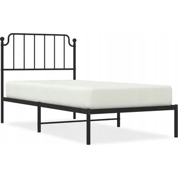 Postel Černý kovový rám postele 207 x 95 x 102 cm s úložným prostorem