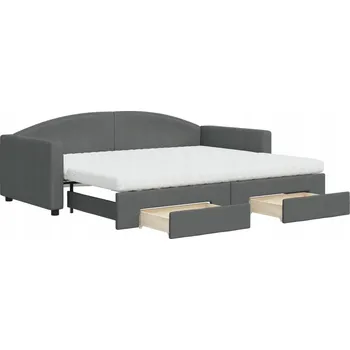 Zahradní lehátko Rozkládací lenoška se zásuvkami, tmavě šedá, 223 x 100 x 75 cm