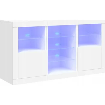 Komoda Komoda s RGB LED osvětlením, bílá, 123 x 37 x 67 cm, dřevotříska