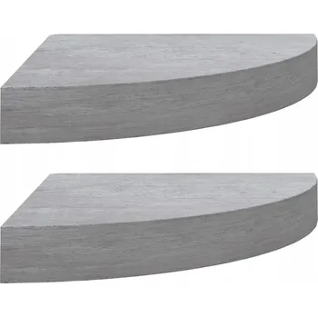 police Stylové Rohové Police MDF Kov Šedá Betonu 25x25x3,8 cm