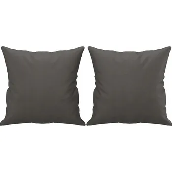 Polštář Dekorační Polštáře ze syntetické kůže šedé 40x40 cm