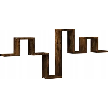 police Nástěnná police na knihy, dřevotřískový materiál, kouřový dub, 1