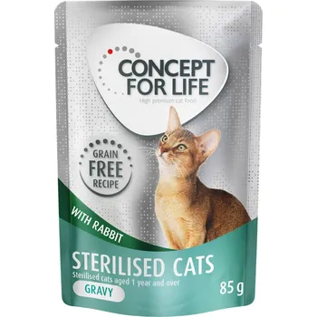 Krmivo pro kočku 12x85g Concept for Life Sterilised Cats králičí bez obilovin – v omáčce