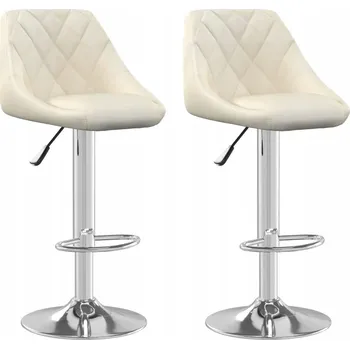 Barová židle Barové židle sametové nastavitelné krémové 46x44x(82-103)cm