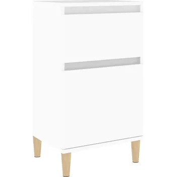 Noční stolek Elegantní Bílá Noční Stolek, Materiál Dřevotříska, 40x35x70 cm