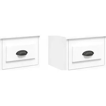 Noční stolek Závěsný Noční Stolek se Zásuvkou, Bílý, 41,5x36x28 cm