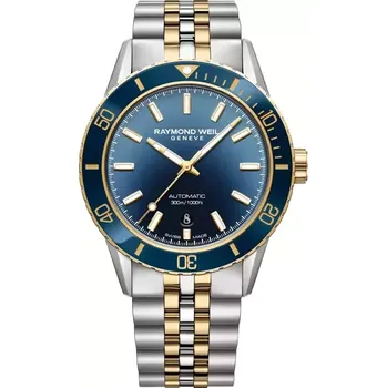 Hodinky Raymond Weil - 2775-SP3-50051 - Men's Automatic Blue Dial Stainless Steel Bracelet Watch - 42 mm