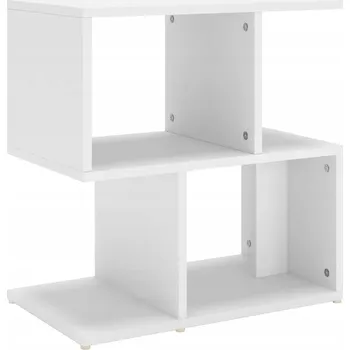 Noční stolek Noční stolek s otevřenými přihrádkami, bílý, 50 x 30 x 51,5 cm