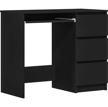 Elegantní Černý Psací Stůl se Zásuvkami, 90 x 45 x 76 cm