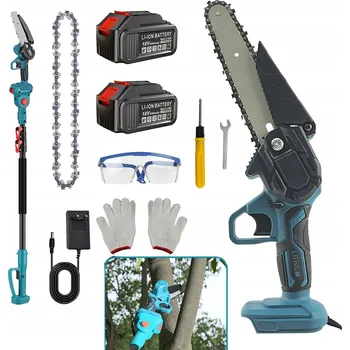 Motorová pila AKU ŘETĚZOVÁ PILA PILKA NA VĚTVE PILA NA DŘEVO 6" 2 x AKU