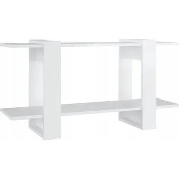 Knihovna Regál Bílý Vysoký Lesk 100x30x51 cm Materiál Imitace Dřeva