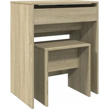 Toaletní stolek Toaletní Stolek se zrcadlem a přihrádkou, dub sonoma, 60 x 40 x 75 cm