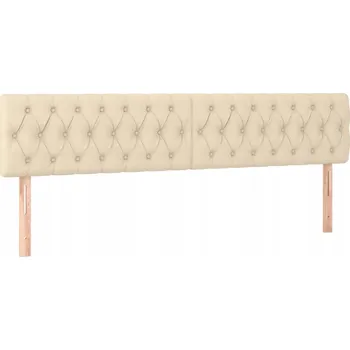 Čelo postele nastavitelné, krémová látka, 200x7x78/88 cm