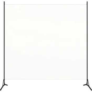 Paraván Paraván z tkaniny a železa, 175 x 180 cm, bílý