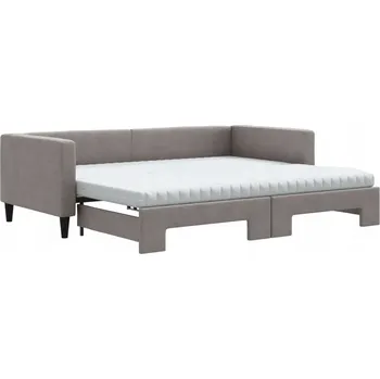 Pohovka Rozkládací pohovka 2 v 1 s matracemi, taupe (šedohnědá), 223 x 100 x 68 cm