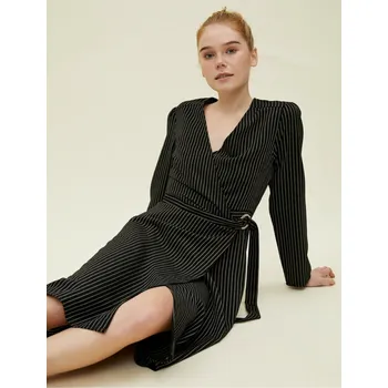 Dámské šaty Koton Women's Black Striped Dress Koton černá | šedá 1505163