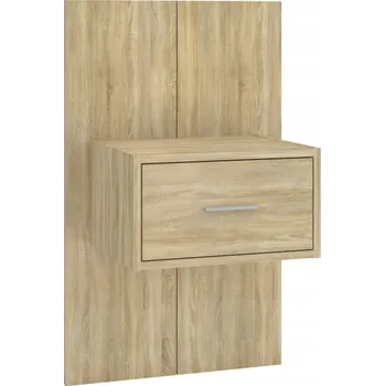 Noční stolek Závěsný noční stolek se zásuvkou, dub sonoma, 48,5x32,5x80 cm