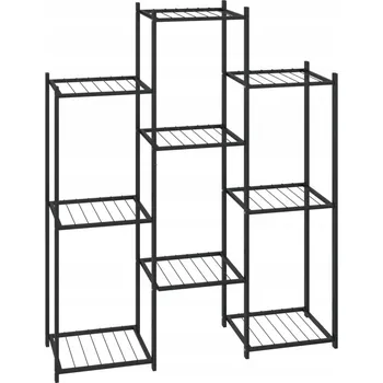 Květináč Rohový železný držák na květináč, práškově lakovaný, černý, 83 x 25 x 100 cm