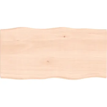 Psací stůl Deska stolu Lite z dubového dřeva, přírodní hrany 80x40x2 cm, středně hnědá