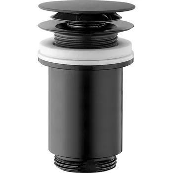 Sifon Umyvadlová výpust 5/4“, click-clack, velká zátka, tl. max 80, čená mat (753