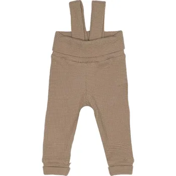 Tepláčky s traky VAFLE - Tmavě béžová Velikost: 98