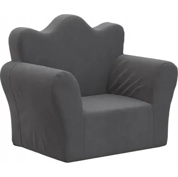 Pohovka Měkká dětská pohovka se snímatelným potahem, antracitová, 54x34x45 cm