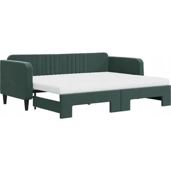 Pohovka Rozkládací pohovka s funkcí spaní, tmavě zelená, 223 x 90 x 75 cm
