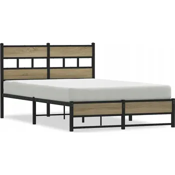 Postel Kovový rám postele 207 x 125 x 91,5 cm, dub sonoma, pro matraci 120 x 200 cm