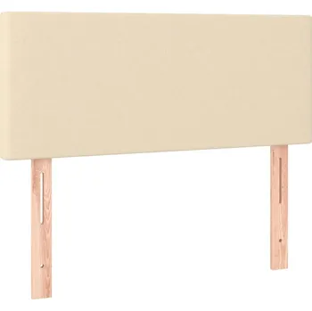 Čelo postele nastavitelné, dřevěné nohy, krémové, 90x5x78/88 cm