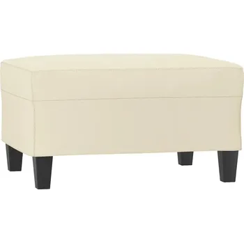 Taburet Podnožka z umělé kůže krémová, 70x55x41 cm, stabilní překližka