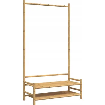 Věšák Věšák na oblečení s bambusovými policemi 103x40x183 cm