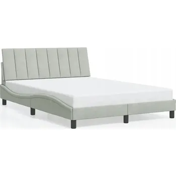 Postel Rám postele s čelem světle šedý 218 x 125 x 74,5 cm