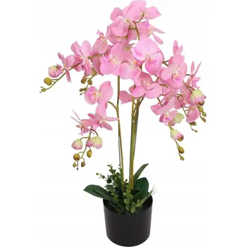 umělá květina Umělá Růžová Orchidej v Květináči, Výška 75 cm, 43 Květů