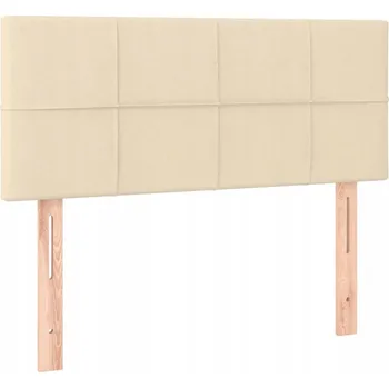 Čelo postele nastavitelné, krémové, látka, 90x5x78/88 cm