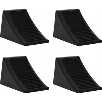 autokoberec Gumové klíny pod kola protiskluzové, černé, 16x9x9 cm, sada 4 ks