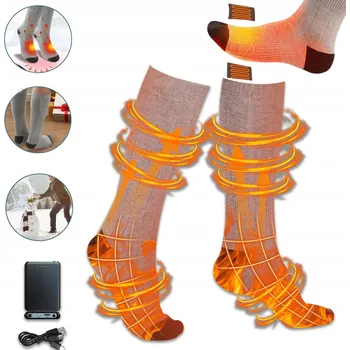 Pánské ponožky VYHŘÍVANÉ ELEKTRICKÉ PONOŽKY TERMO PONOŽKY OHŘÍVAČE NA NOHY 5000MAH