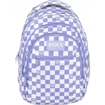 Školní batoh Školní batoh Back Up vícekomorový, velký, 26 l, bílý, fialový, šachovnice