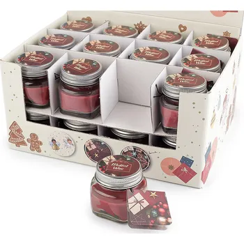 Svíčka Malá vánoční vonná svíčka ve skle s jmenovkou 28 g