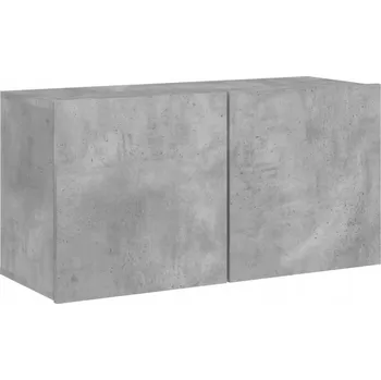 Televizní stolek TV stolek k zavěšení na zeď, šedý betonu, 80x30x41 cm