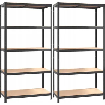 Dílenský regál Antracitový kovovo-dřevěný regál 90x40x180 cm, Nosnost 875 kg