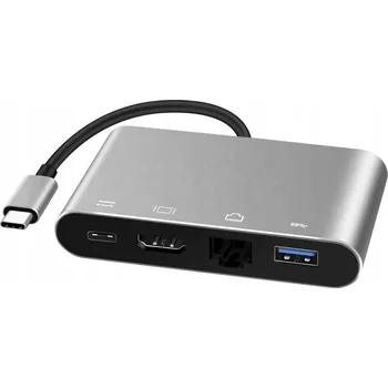 Dokovací stanice Tradebit HUB Adapter USB-C 4K do 100Mb/s HDMI