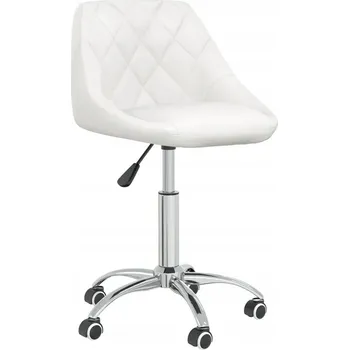 Otočná kancelářská židle z umělé kůže, bílá, 46x44x(67,5-79) cm
