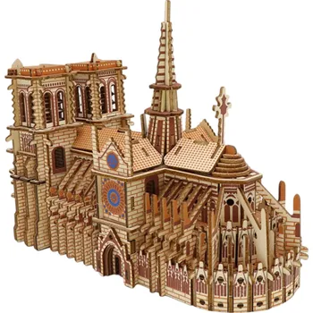 ostatní stavebnice 3D dřevěné puzzle Notre Dame katedrála 28,7 x 12 x 22 cm 239 dílků Laserem řezaný model Kreativní stavebnice DIY dekorace