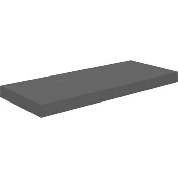 police Stylová nástěnná police MDF a kov, šedý lesk, 60x23,5x3,8 cm